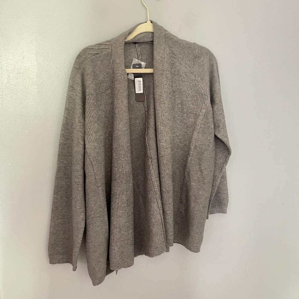 Cyrus gray open front cardigan nwt 1X